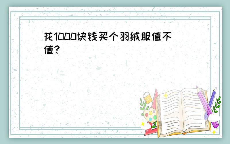 花1000块钱买个羽绒服值不值?