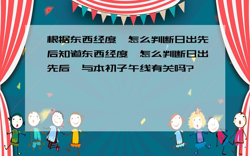 根据东西经度,怎么判断日出先后知道东西经度,怎么判断日出先后,与本初子午线有关吗?