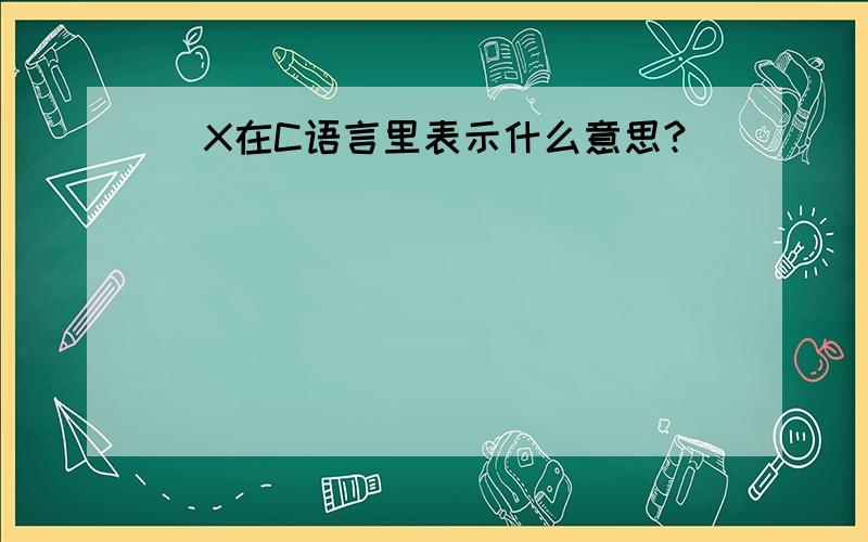 \X在C语言里表示什么意思?