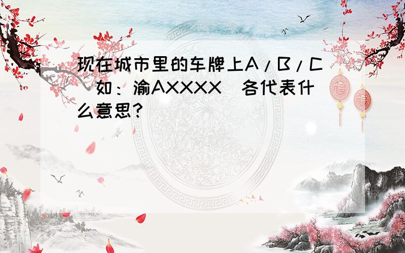 现在城市里的车牌上A/B/C（如：渝AXXXX）各代表什么意思?