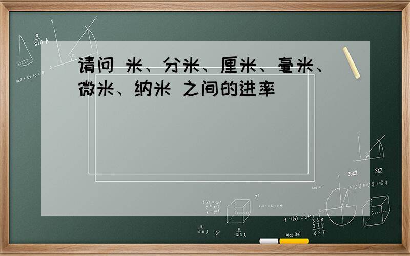 请问 米、分米、厘米、毫米、微米、纳米 之间的进率