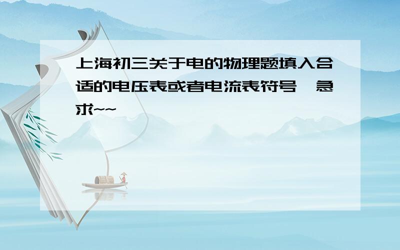 上海初三关于电的物理题填入合适的电压表或者电流表符号,急求~~