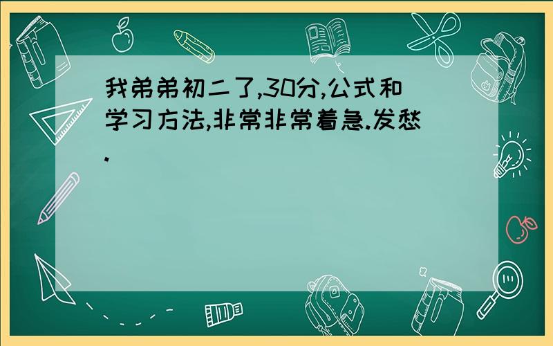 我弟弟初二了,30分,公式和学习方法,非常非常着急.发愁.