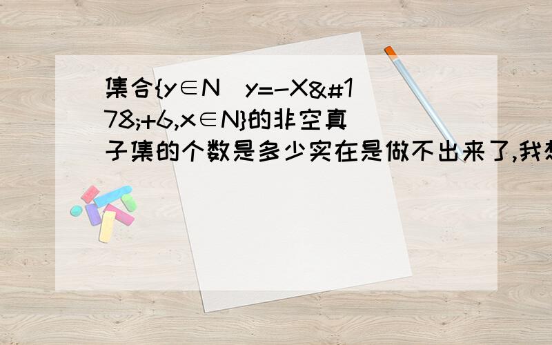 集合{y∈N|y=-X²+6,x∈N}的非空真子集的个数是多少实在是做不出来了,我想要解题过程,