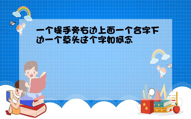 一个提手旁右边上面一个合字下边一个草头这个字如何念