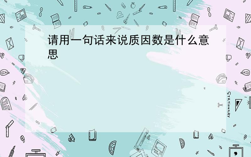 请用一句话来说质因数是什么意思