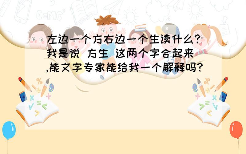 左边一个方右边一个生读什么?我是说 方生 这两个字合起来,能文字专家能给我一个解释吗?