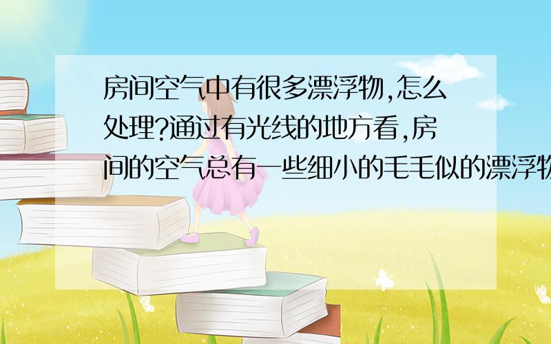 房间空气中有很多漂浮物,怎么处理?通过有光线的地方看,房间的空气总有一些细小的毛毛似的漂浮物,被人体吸进去,会很不好吧?这些漂浮物怎么来的?怎么除掉这些啊?介绍几个冬天放假保持