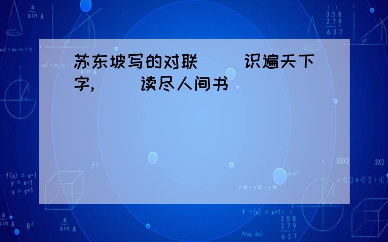 苏东坡写的对联（ ）识遍天下字,（ ）读尽人间书