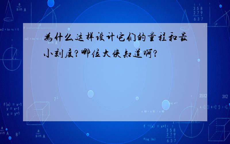 为什么这样设计它们的量程和最小刻度?哪位大侠知道啊?