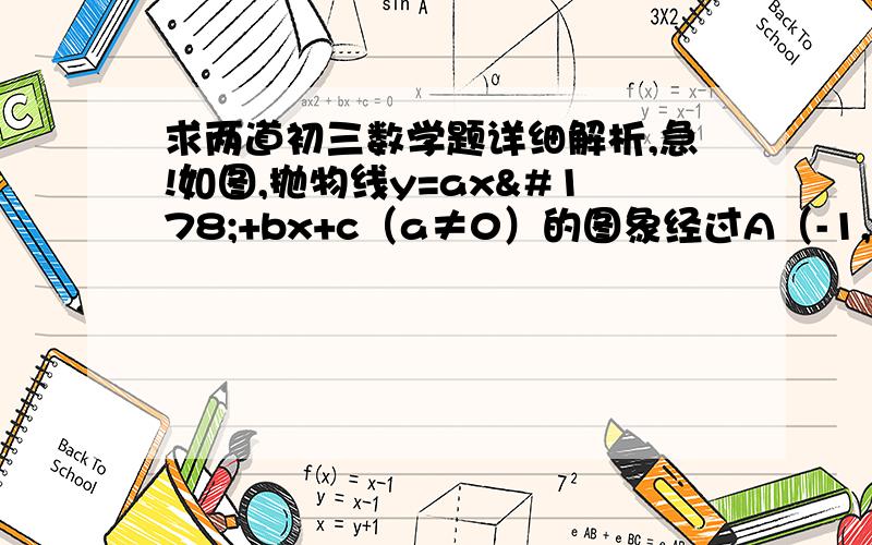 求两道初三数学题详细解析,急!如图,抛物线y=ax²+bx+c（a≠0）的图象经过A（-1,0）、B（0,1）,顶点在第一象限,设u=a+b,则u的取值范围是（  ）A、0＜u＜2        B、-1＜u＜1       C、0＜u＜1      D、-