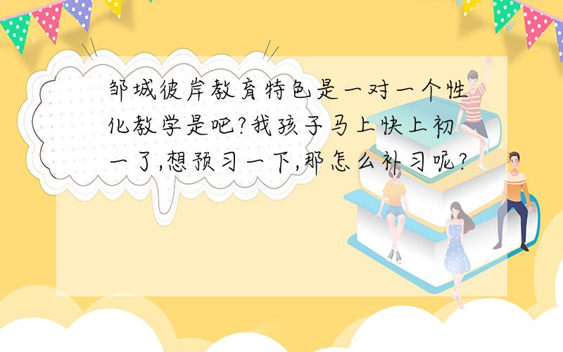 邹城彼岸教育特色是一对一个性化教学是吧?我孩子马上快上初一了,想预习一下,那怎么补习呢?