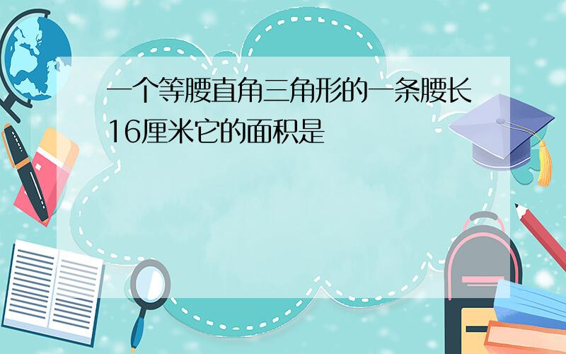 一个等腰直角三角形的一条腰长16厘米它的面积是