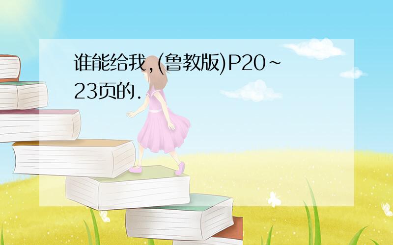 谁能给我,(鲁教版)P20~23页的.