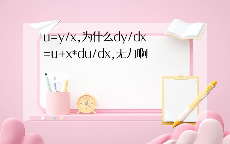 u=y/x,为什么dy/dx=u+x*du/dx,无力啊,