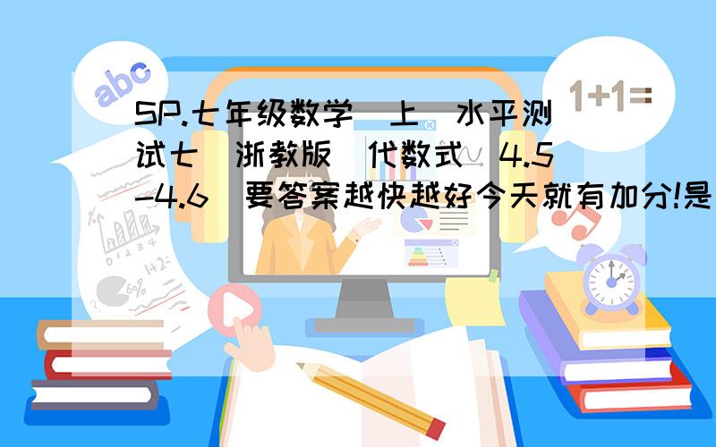 SP.七年级数学(上)水平测试七（浙教版）代数式（4.5-4.6）要答案越快越好今天就有加分!是试卷