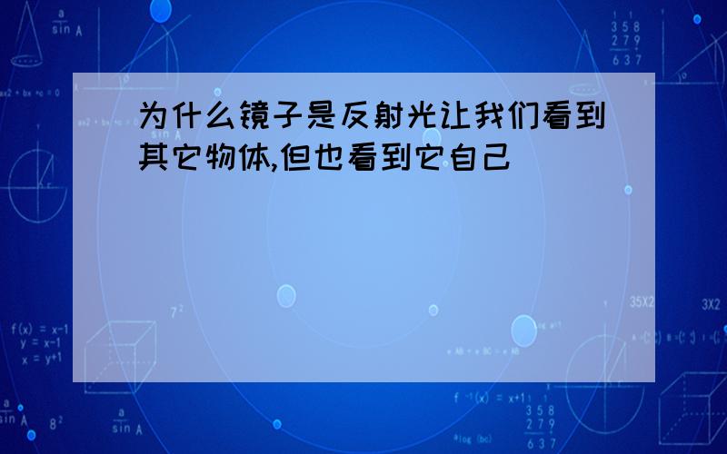 为什么镜子是反射光让我们看到其它物体,但也看到它自己