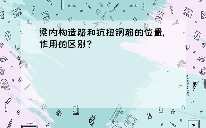 梁内构造筋和抗扭钢筋的位置,作用的区别?