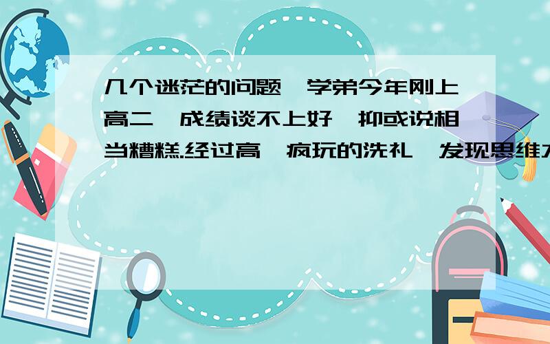 几个迷茫的问题,学弟今年刚上高二,成绩谈不上好,抑或说相当糟糕.经过高一疯玩的洗礼,发现思维力明显下降,一度对自我失去信心.选择文科,其实有相当大的原因在于个人对文字的那种喜爱.