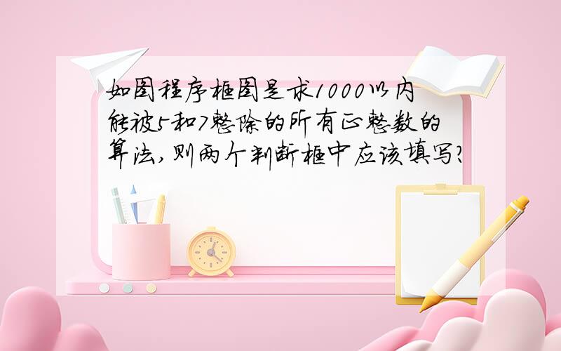 如图程序框图是求1000以内能被5和7整除的所有正整数的算法,则两个判断框中应该填写?