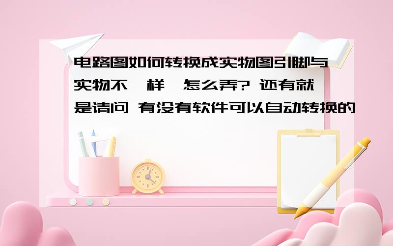 电路图如何转换成实物图引脚与实物不一样,怎么弄? 还有就是请问 有没有软件可以自动转换的