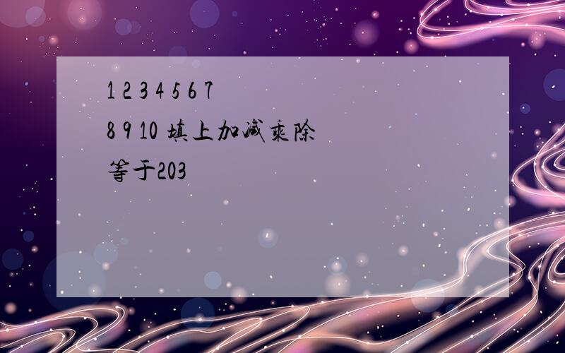 1 2 3 4 5 6 7 8 9 10 填上加减乘除 等于203