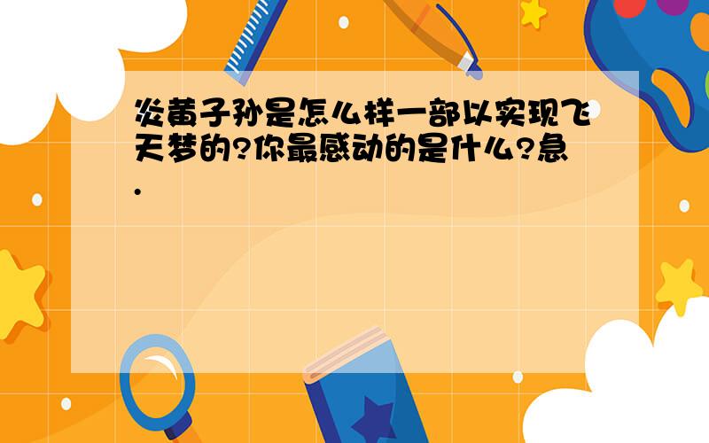 炎黄子孙是怎么样一部以实现飞天梦的?你最感动的是什么?急.