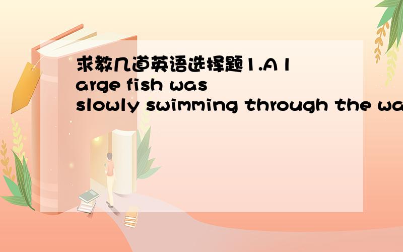 求教几道英语选择题1.A large fish was slowly swimming through the water,its tail __ back and forth likethe pendulum of a clock.A) swung B) swinging C) was swung D) was swinging2.The cells were designed to _______ sunshine to electricity to ru