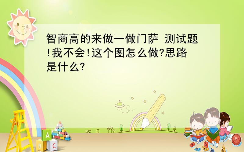 智商高的来做一做门萨 测试题!我不会!这个图怎么做?思路是什么?