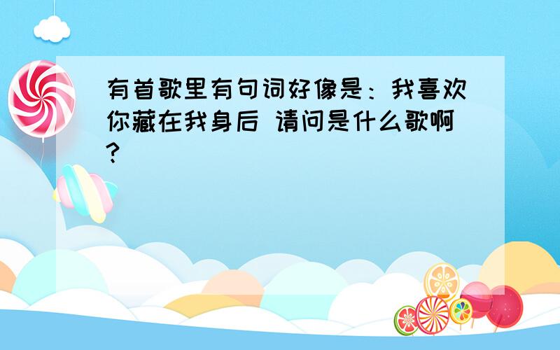 有首歌里有句词好像是：我喜欢你藏在我身后 请问是什么歌啊?