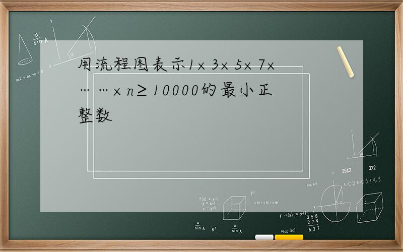 用流程图表示1×3×5×7×……×n≥10000的最小正整数