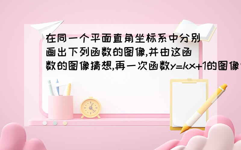 在同一个平面直角坐标系中分别画出下列函数的图像,并由这函数的图像猜想,再一次函数y=kx+1的图像中,比例系数k与直线的倾斜程度有何关系?①y=1/2x+1 y=3x-2②y=-x+0.5 y=-3x+2