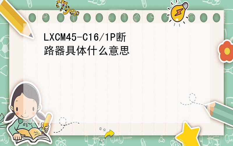 LXCM45-C16/1P断路器具体什么意思