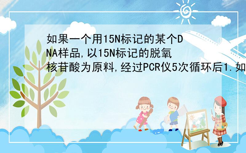 如果一个用15N标记的某个DNA样品,以15N标记的脱氧核苷酸为原料,经过PCR仪5次循环后1.如果一个用15N标记的某个DNA样品,以14N标记的脱氧核苷酸为原料,经过PCR仪5次循环后,其中含14N标记的DNA分子