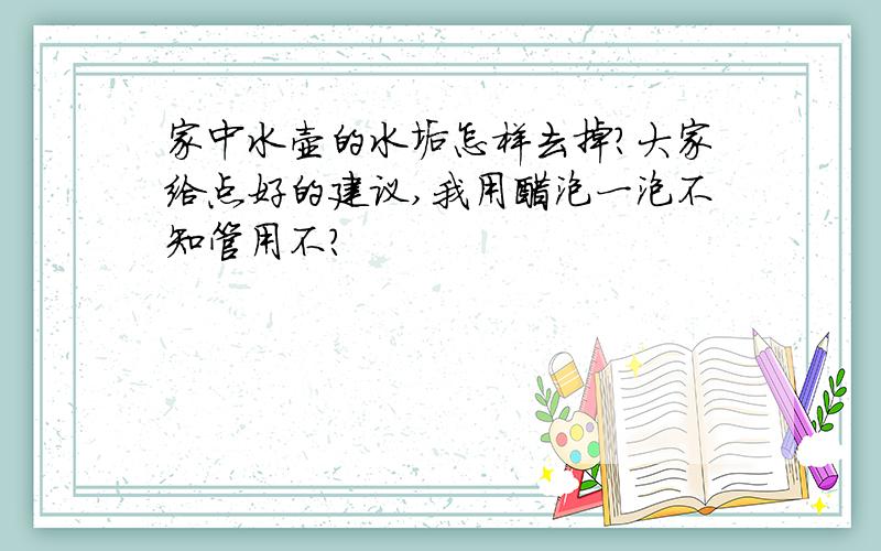 家中水壶的水垢怎样去掉?大家给点好的建议,我用醋泡一泡不知管用不?