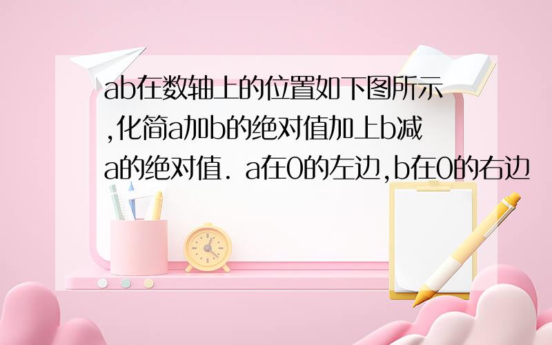 ab在数轴上的位置如下图所示,化简a加b的绝对值加上b减a的绝对值. a在0的左边,b在0的右边