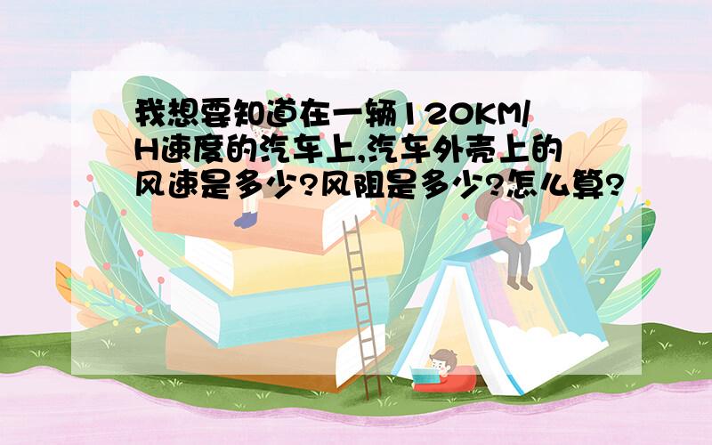 我想要知道在一辆120KM/H速度的汽车上,汽车外壳上的风速是多少?风阻是多少?怎么算?