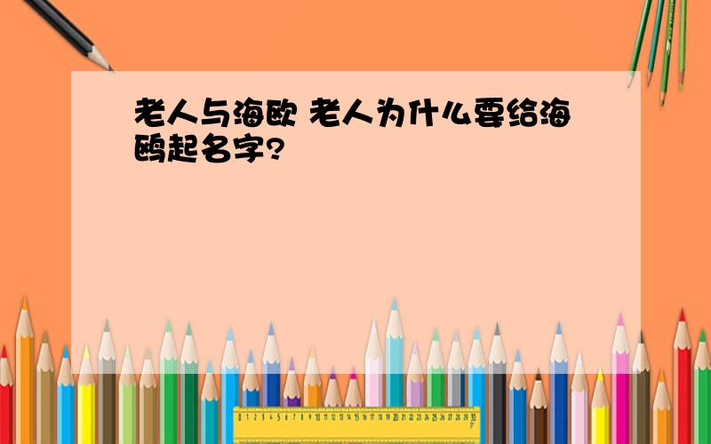 老人与海欧 老人为什么要给海鸥起名字?