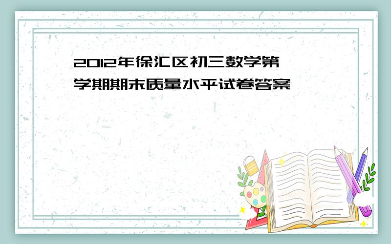 2012年徐汇区初三数学第一学期期末质量水平试卷答案