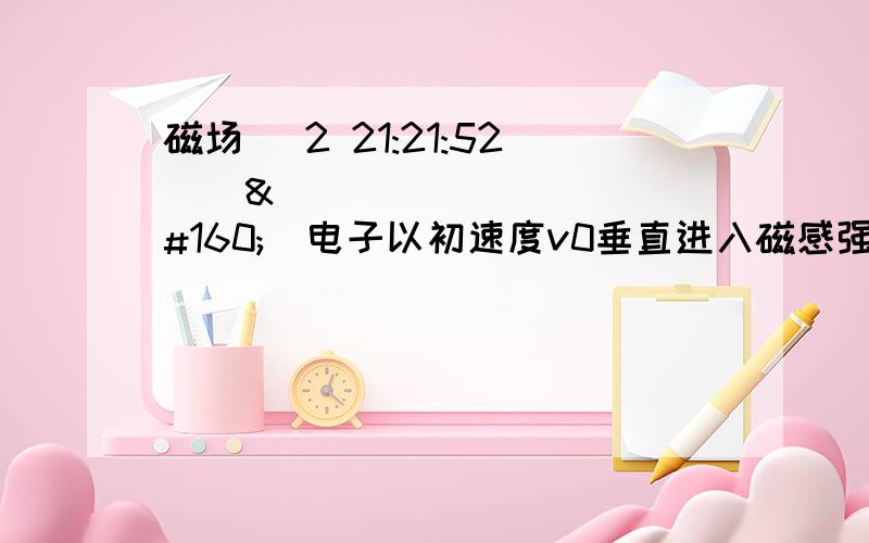 磁场 (2 21:21:52)     电子以初速度v0垂直进入磁感强度为B的匀强磁场中,则是动能不变还是动量不变呢.               