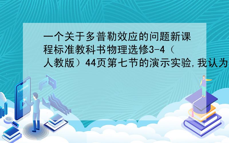 一个关于多普勒效应的问题新课程标准教科书物理选修3-4（人教版）44页第七节的演示实验,我认为听到的声音没有什么变化,因为蜂鸣器到人的距离不发生变化.