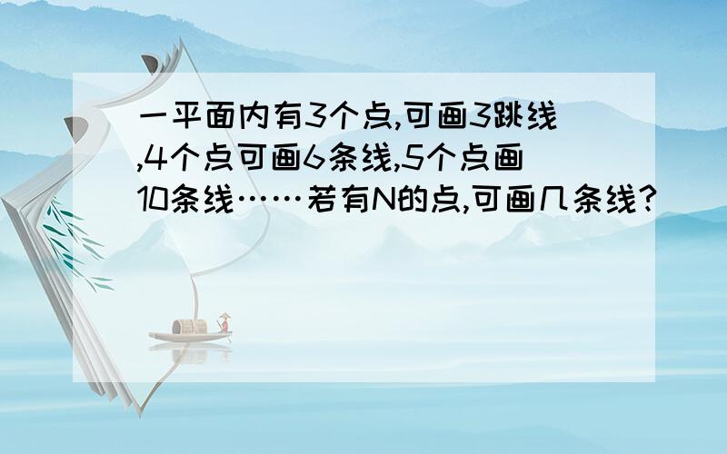 一平面内有3个点,可画3跳线,4个点可画6条线,5个点画10条线……若有N的点,可画几条线?