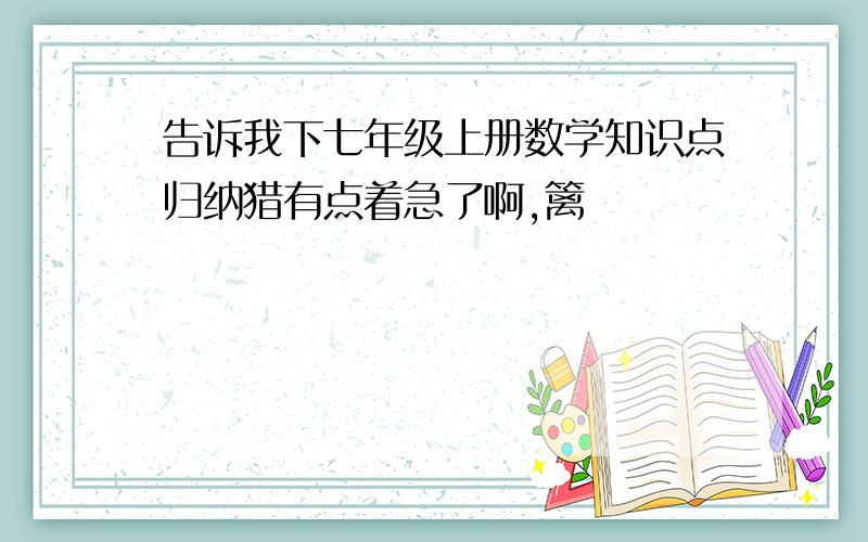 告诉我下七年级上册数学知识点归纳猎有点着急了啊,篱