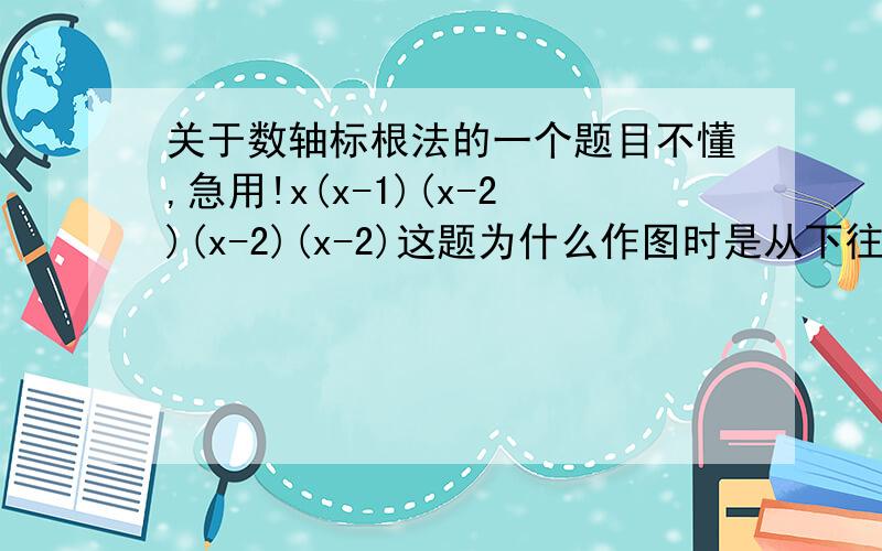 关于数轴标根法的一个题目不懂,急用!x(x-1)(x-2)(x-2)(x-2)这题为什么作图时是从下往上画的，为什么不是从右上然后往下画的？