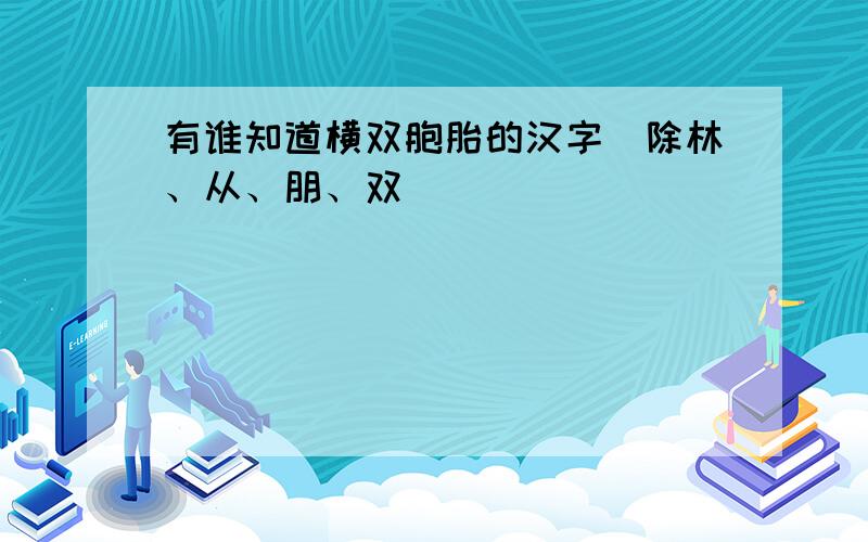 有谁知道横双胞胎的汉字（除林、从、朋、双）