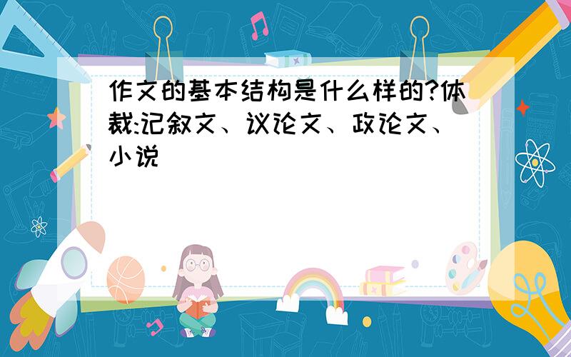 作文的基本结构是什么样的?体裁:记叙文、议论文、政论文、小说