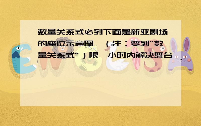 数量关系式必列下面是新亚剧场的座位示意图,（注：要列“数量关系式”）限一小时内解决舞台□□□□□□□□ □□□□□□□□□□ □□□□□□□□□□□□□□□□ □□□□□□