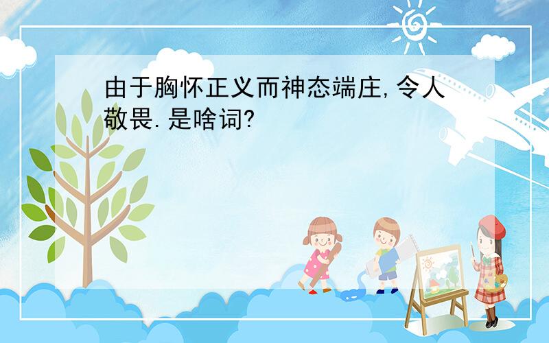 由于胸怀正义而神态端庄,令人敬畏.是啥词?