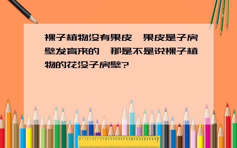 裸子植物没有果皮,果皮是子房壁发育来的,那是不是说裸子植物的花没子房壁?