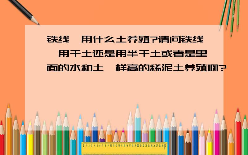 铁线蕨用什么土养殖?请问铁线蕨用干土还是用半干土或者是里面的水和土一样高的稀泥土养殖啊?